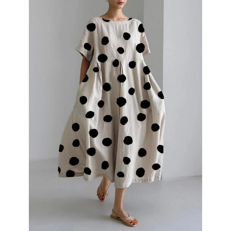 Casual jurk met polkadots