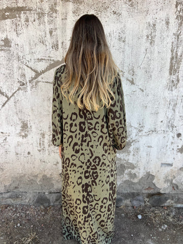 Zahra™ | Boho Leopard Maxijurk met Zakken
