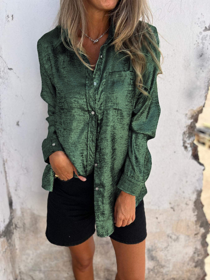 Casual Suede Overhemd met Kraag