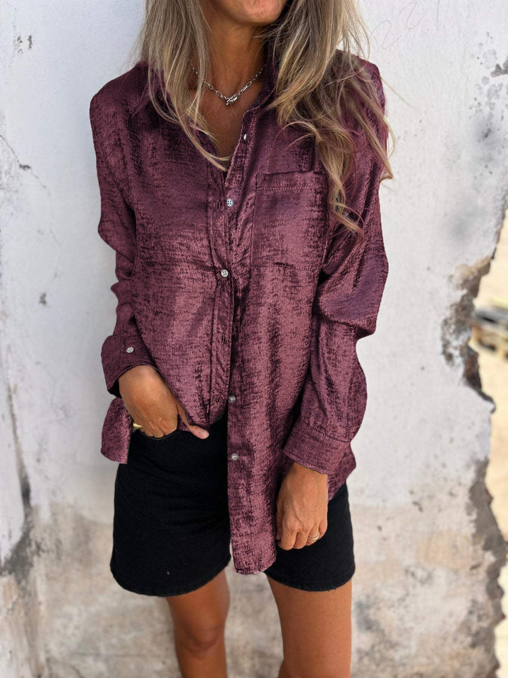Casual Suede Overhemd met Kraag