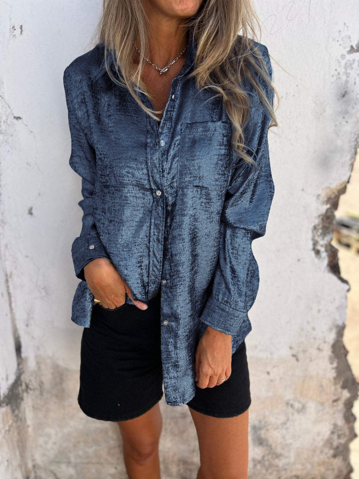 Casual Suede Overhemd met Kraag