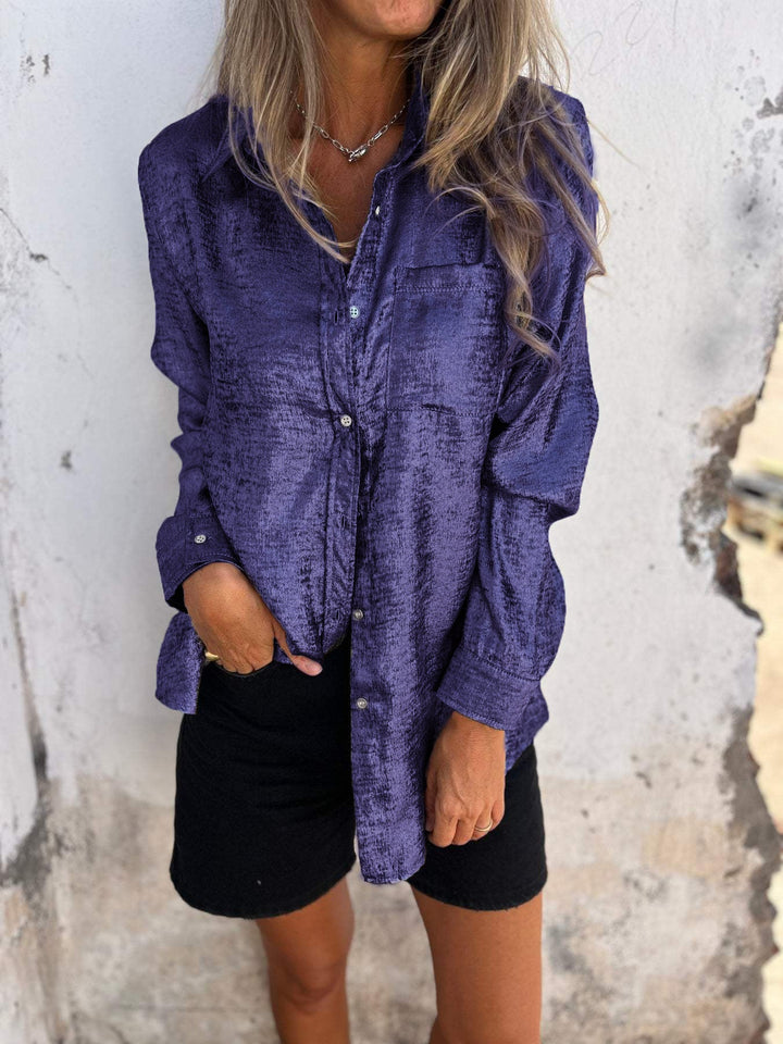 Casual Suede Overhemd met Kraag