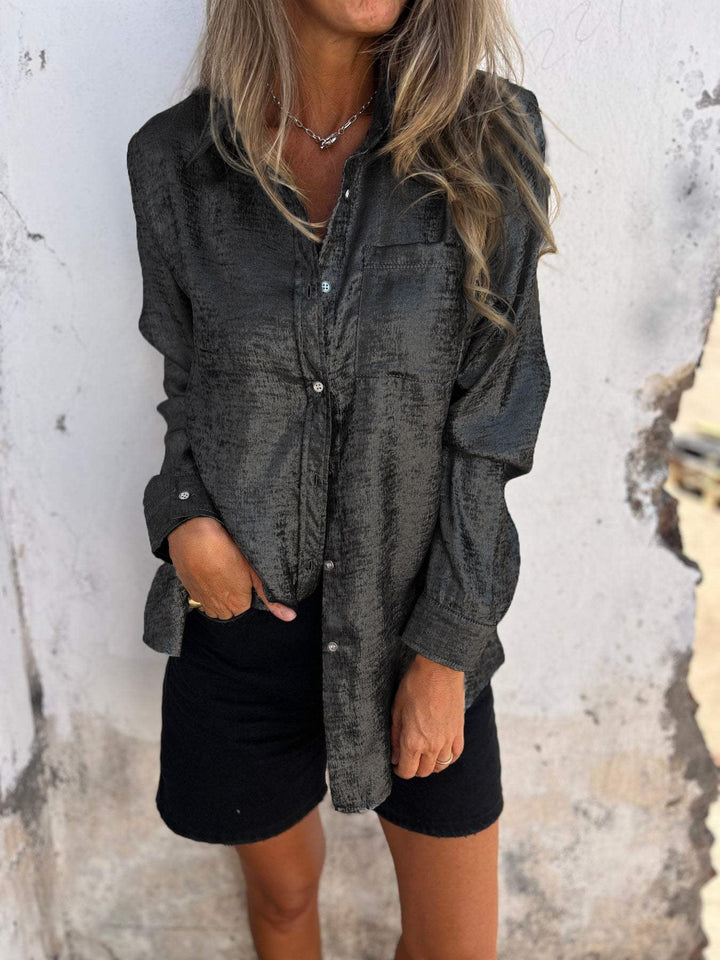 Casual Suede Overhemd met Kraag