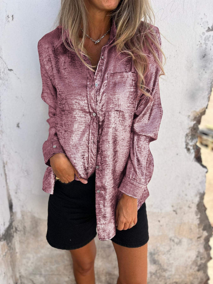 Casual Suede Overhemd met Kraag