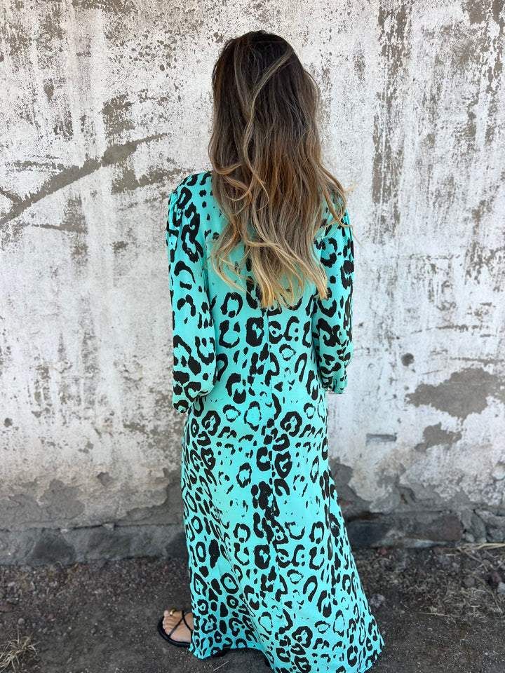 Zahra™ | Boho Leopard Maxijurk met Zakken