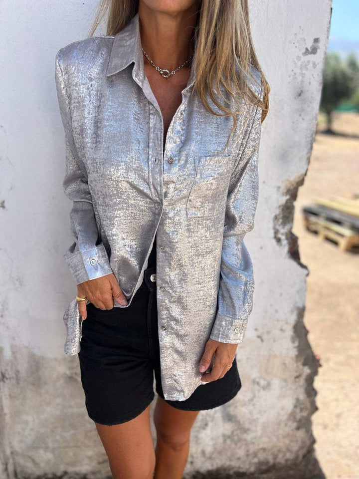 Casual Suede Overhemd met Kraag