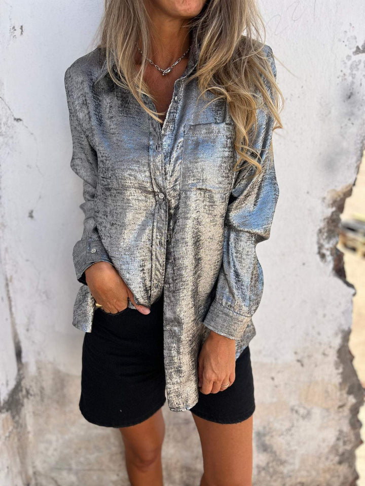 Casual Suede Overhemd met Kraag