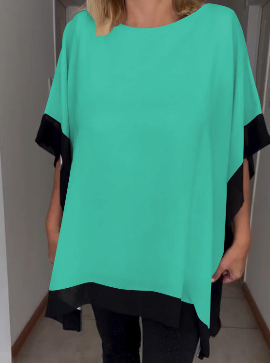 Contrastkleur Patchwork Casual Top