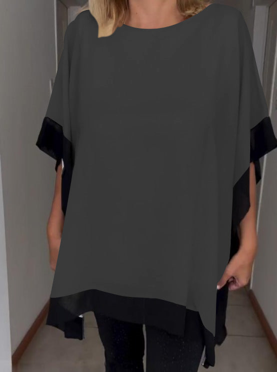 Contrastkleur Patchwork Casual Top