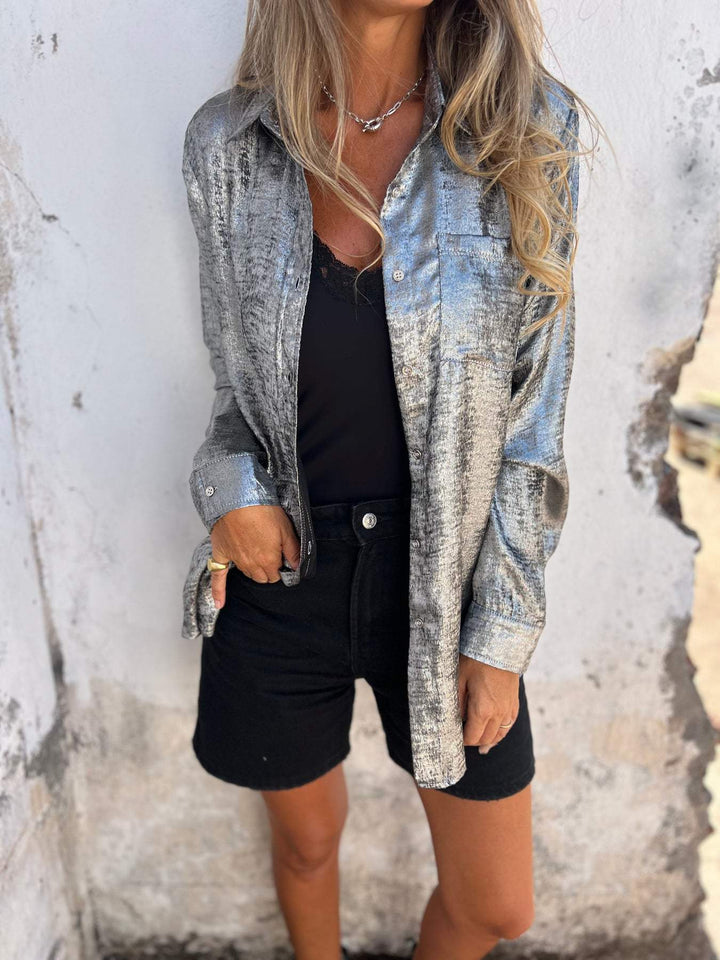 Casual Suede Overhemd met Kraag