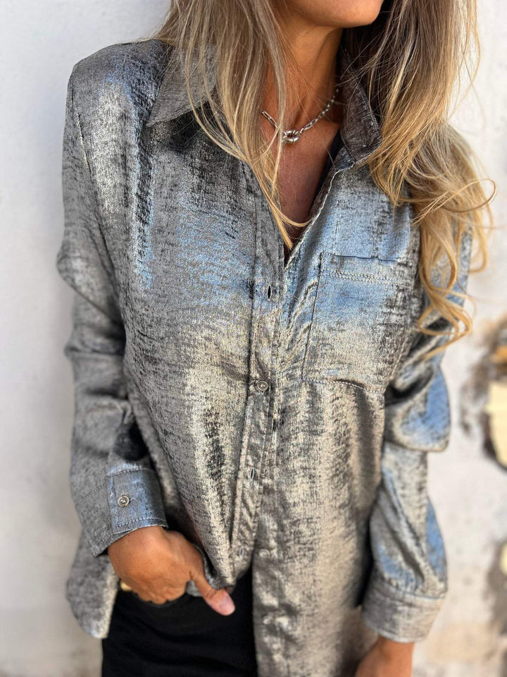 Casual Suede Overhemd met Kraag