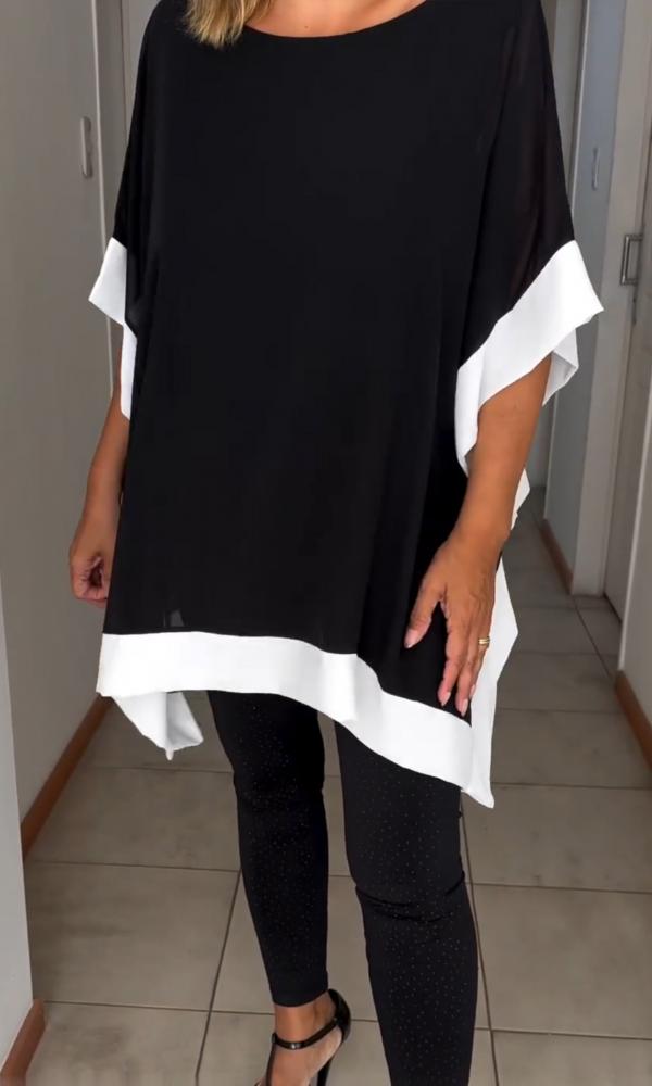 Contrastkleur Patchwork Casual Top